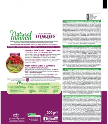 Natural Trainer daily nutrition gatto sterilised adult salmone 300 gr