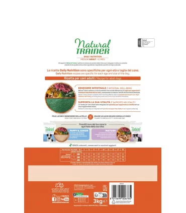 Natural Trainer daily nutrition cane Medium adult manzo 3 kg
