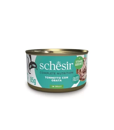 Schesir gatto gelatina tonnetto con spigola 85 gr