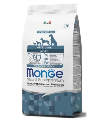 Monge cane adult all breeds trota riso e patate 12 kg