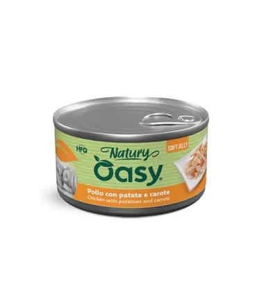 Oasy Wet dog Natury Soft Jelly POLLO CON PATATE E CAROTE Lattina 150 gr