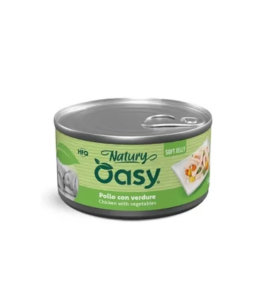 Oasy Wet dog Natury Soft Jelly POLLO CON VERDURE Lattina 150 gr