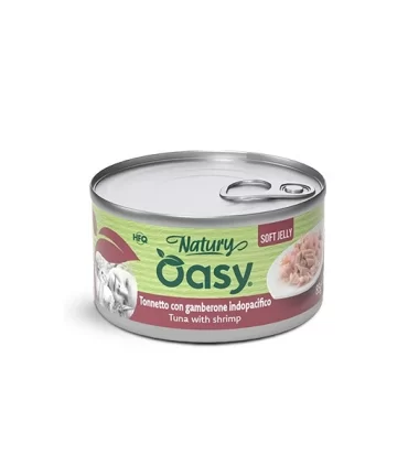 Oasy Wet Cat Natury Soft Jelly TONNETTO CON GAMBERONE Lattina 85 gr