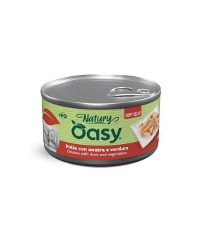 Oasy Wet Dog Natury Soft Jelly POLLO CON ANATRA E VERDURE Lattina 150 gr