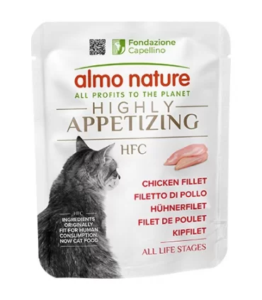 Almo nature hfc gatto highly appetizing filetto di pollo bustina 50 gr