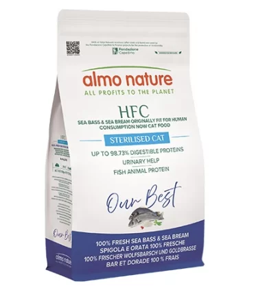 Almo nature hfc our best gatto adult sterilizzato spigola e orata 1,2 kg
