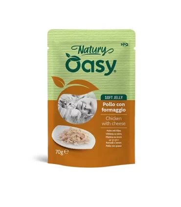 Oasy Wet Cat Natury Soft Jelly POLLO CON FORMAGGIO bustina 70 gr