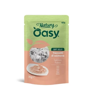 Oasy Wet Cat Natury Soft Jelly Trancetti di SALMONE bustina 70 gr
