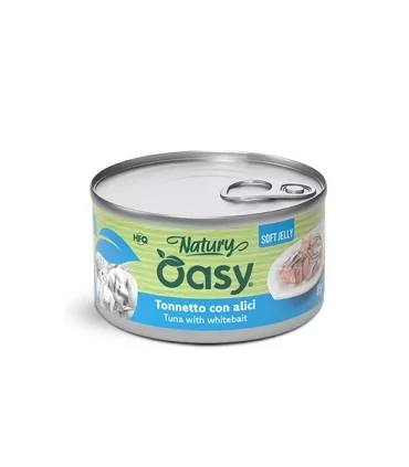 Oasy Wet Cat Natury Soft Jelly TONNETTO CON ALICI Lattina 85 gr