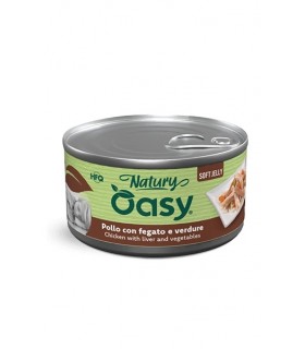 Oasy Wet Dog Natury Soft Jelly POLLO CON FEGATO E VERDURE Lattina 150 gr