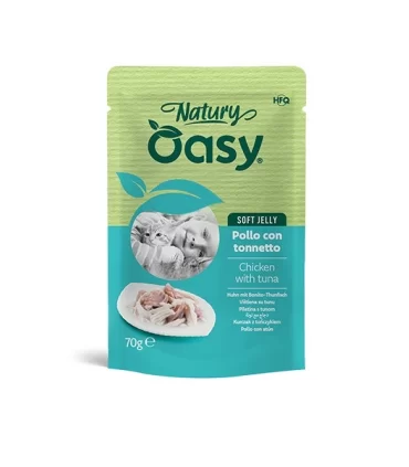 Oasy Wet Cat Natury Soft Jelly POLLO CON TONNETTO bustina 70 gr