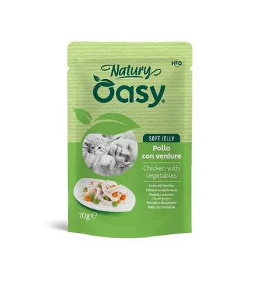 Oasy Wet Cat Natury Soft Jelly POLLO CON VERDURE bustina 70 gr