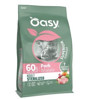 Oasy superior formula gatto adult sterilized maiale 1,5 kg