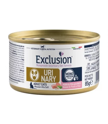 Exclusion diet formula gatto urinary maiale piselli e riso 85 gr