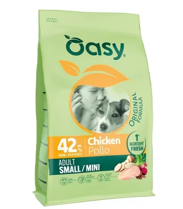Oasy original formula cane adult small mini pollo 2 kg
