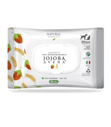 Natural derma pet salviette jojoba avena 35 pz