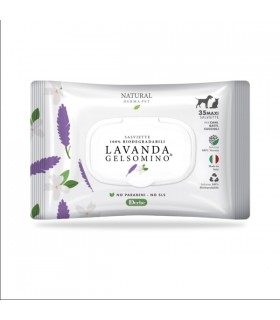 Natural derma pet salviette lavanda gelsomino 35 pz