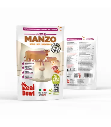 Real Bowl gatto grain free 1 bustina manzo 160 gr