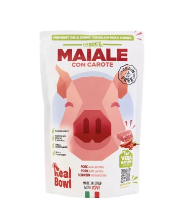 Real Bowl cane grain free maiale 1 bustina 700 gr