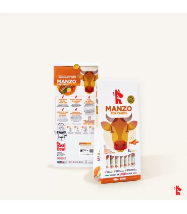 Real Bowl cane grain free manzo 14 bustine 150 gr