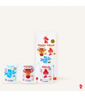 Real Bowl cane grain free MIX  5 Manzo 5 Pollo 4 Pesce bustine 150 gr