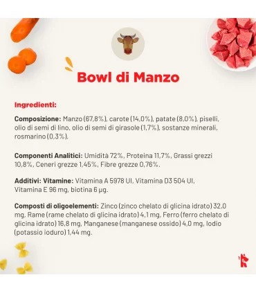 Real Bowl cane grain free MIX  5 Manzo 5 Pollo 4 Pesce bustine 150 gr
