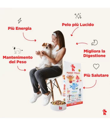 Real Bowl cane grain free MIX 2 Manzo 3 Pollo 2 Pesce bustine 150 gr