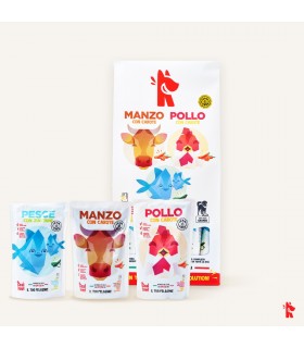 Real Bowl cane grain free MIX 2 Manzo 3 Pollo 2 Pesce bustine 700 gr