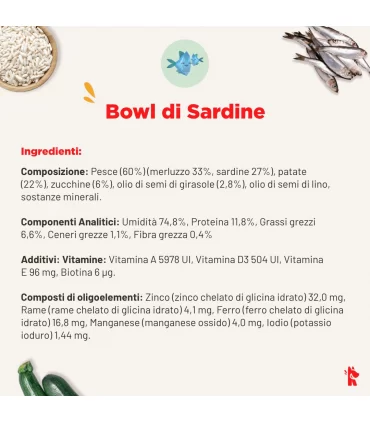 Real Bowl cane grain free MIX 2 Manzo 3 Pollo 2 Pesce bustine 700 gr