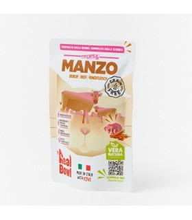 Real Bowl gatto grain free 1 bustina manzo 80 gr