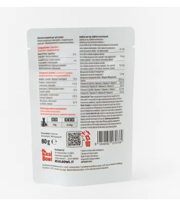 Real Bowl gatto grain free 1 bustina manzo 80 gr