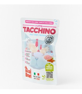 Real Bowl gatto grain free 1 bustina tacchino 80 gr