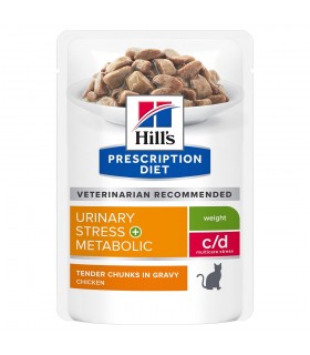 Hill's Prescription Diet gatto c/d urinary stress + metabolic bustina pollo 85 gr