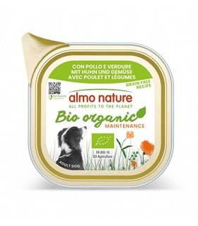 Almo nature bio organic cane adult con pollo e verdure 100 gr