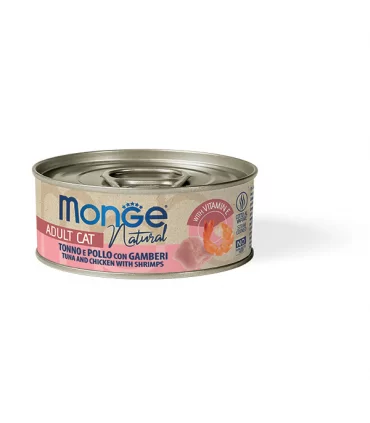Monge natural gatto adult tonno e pollo con gamberi 80 gr