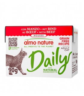 Almo nature daily gatto mousse con manzo 90 gr tetra pak