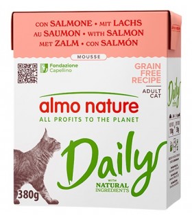 Almo nature daily gatto mousse con salmone 380 gr tetra pak