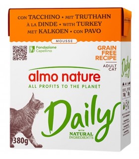 Almo nature daily gatto mousse con tacchino 380 gr tetra pak