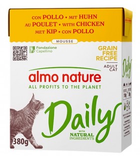 Almo nature daily gatto mousse con pollo 380 gr tetra pak
