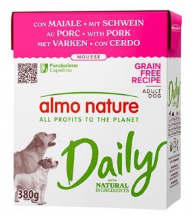 Almo nature daily cane mousse con maiale 380 gr tetra pak