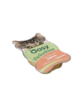 Oasy gatto delicatesse pate con salmone vaschetta 85 gr