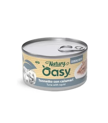 Oasy Wet Cat Natury in brodo tonnetto con calamari 85 gr