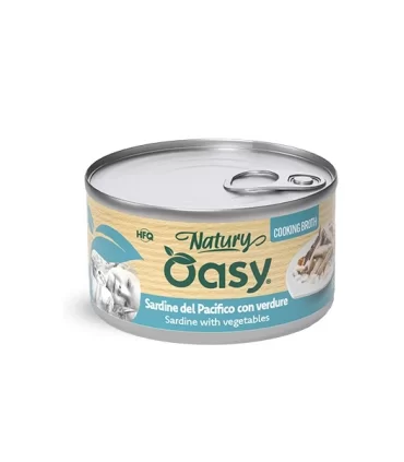 Oasy Wet Cat Natury in brodo sardine del pacifico con verdure 85 gr