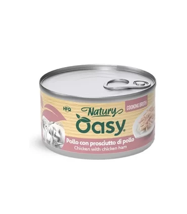Oasy Wet Cat Natury in brodo pollo con prosciutto di pollo 85 gr