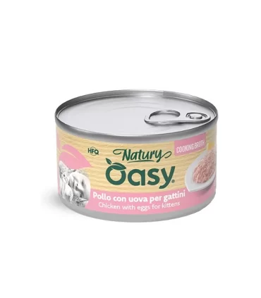 Oasy Wet Cat Natury in brodo pollo con uova per gattini 85 gr