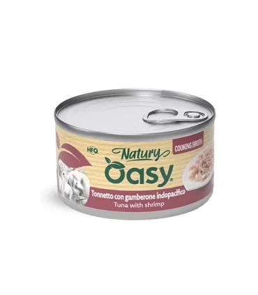 Oasy Wet Cat Natury in brodo tonnetto con gamberone indopacifico 85 gr