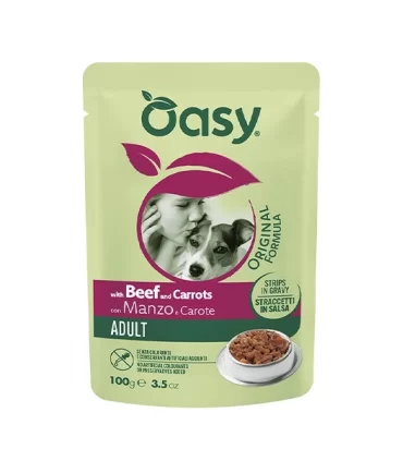 Oasy original formula cane adult con manzo e carote 100 gr