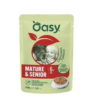 Oasy original formula cane mature & senior 6+ con tacchino e piselli 100 gr