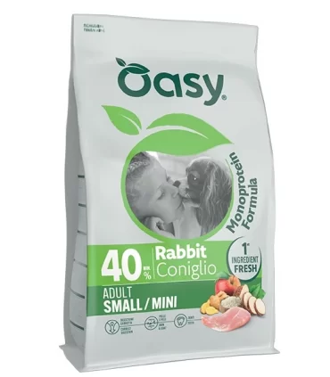 Oasy monoprotein formula cane adult small mini coniglio 2 kg
