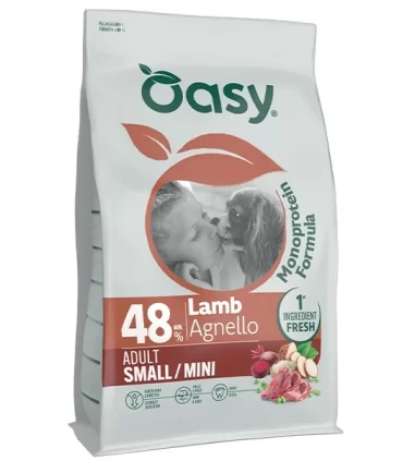 Oasy monoprotein formula cane adult small mini agnello 2 kg
